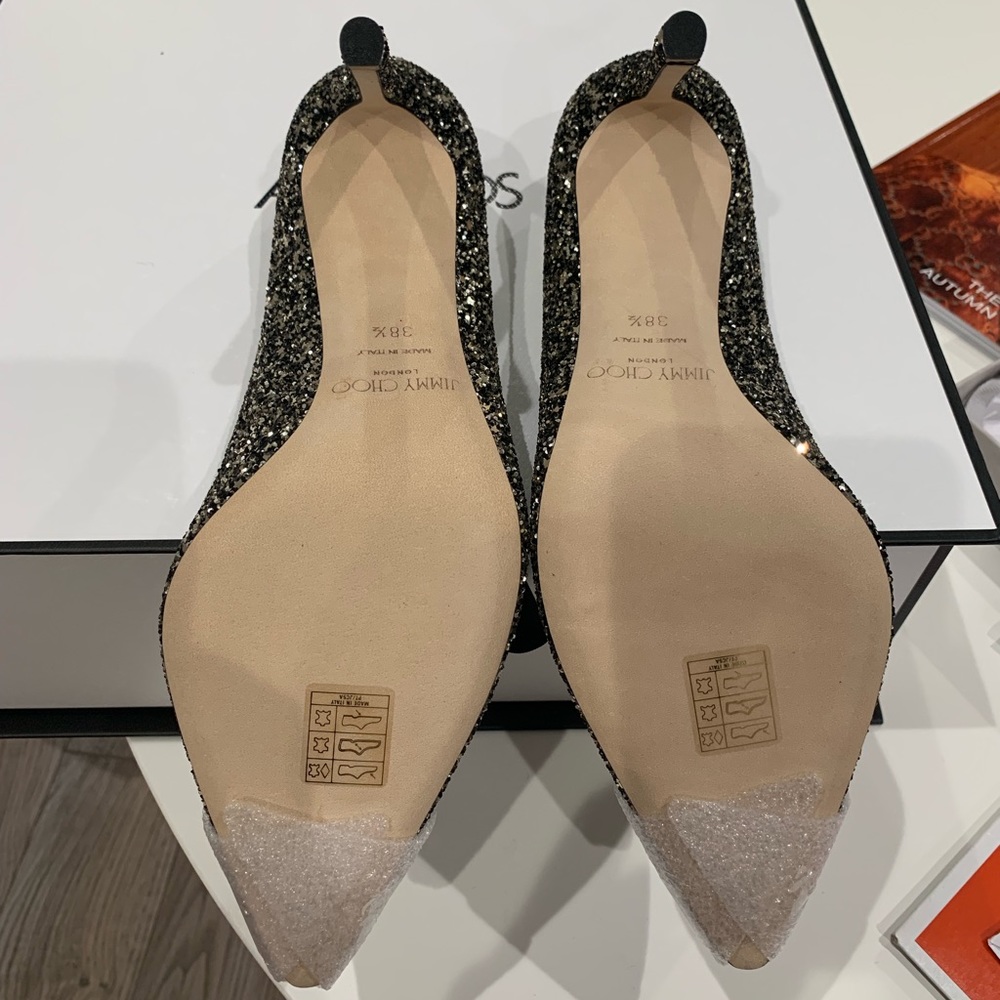 Sold!Jimmy Choo Romy 100 glitter gold mix - Picture 7 of 7